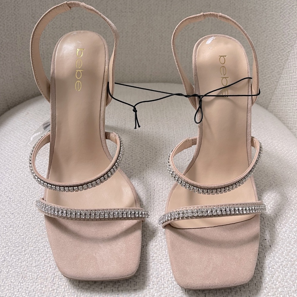 Bebe open toe heel. New w/tags